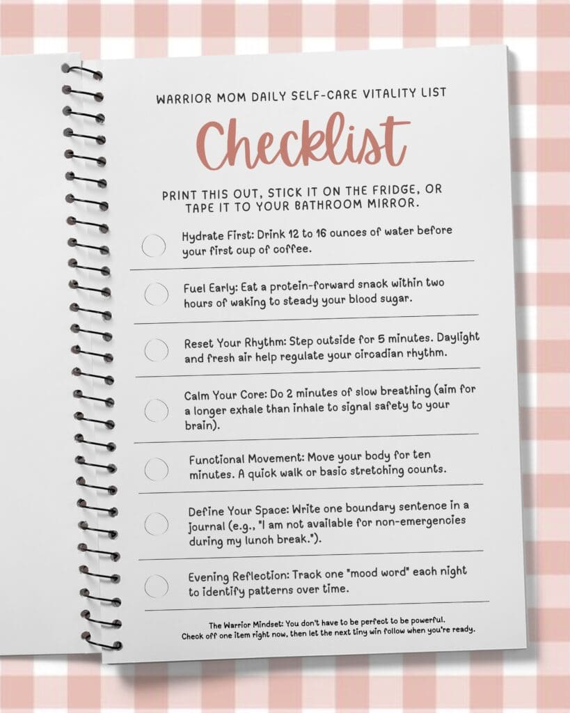 vitality self care check list
